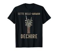 Esta Belle-Maman Déchire Squelette Gothique Rocker Guitarra Camiseta
