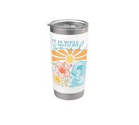 Está bien con mi alma Christian Coastal Summer Vibes Vaso térmico de acero inoxidable de doble pared