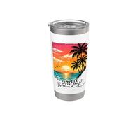 Está bien con mi alma Christian Cool Coastal Beach Vibes Vaso térmico de acero inoxidable de doble pared