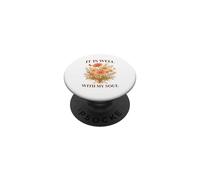 Está Bien con mi Alma Christian Pretty Vintage Floral PopSockets PopGrip Adhesivo