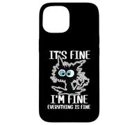 Está bien, estoy bien, todo está bien, divertida enfermera de gatos negros Carcasa para iPhone 15