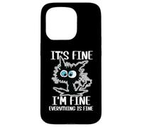 Está bien, estoy bien, todo está bien, divertida enfermera de gatos negros Carcasa para iPhone 15 Pro
