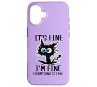 Está bien, estoy bien, todo está bien, divertida enfermera de gatos negros Carcasa para iPhone 16