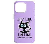 Está bien, estoy bien, todo está bien, divertida enfermera de gatos negros Carcasa para iPhone 16 Pro