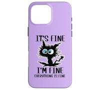 Está bien, estoy bien, todo está bien, divertida enfermera de gatos negros Carcasa para iPhone 16 Pro Max