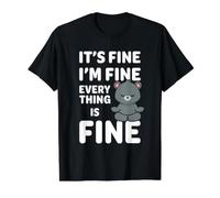 Está Bien, Estoy Bien, Todo está Bien Meme Funny Bear Camiseta gráfica económica, Hombre, Negro, L
