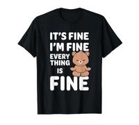 Está Bien, Estoy Bien, Todo está Bien Meme Funny Bear Camiseta gráfica económica, Hombre, Negro, L