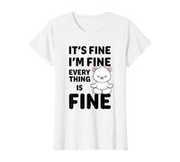 Está Bien, Estoy Bien, Todo está Bien Meme Funny Bear Camiseta gráfica económica, Mujer, Blanco, S