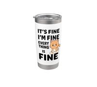 Está bien, estoy bien, todo está bien Meme Funny Cat Vaso térmico de acero inoxidable de doble pared