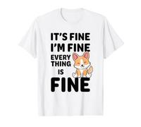 Está Bien, Estoy Bien, Todo está Bien Meme Funny Dog Corgi Camiseta gráfica económica, Hombre, Blanco, XL