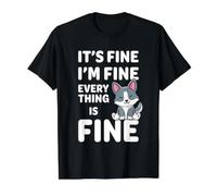 Está Bien, Estoy Bien, Todo está Bien Meme Funny Dog Corgi Camiseta gráfica económica, Hombre, Negro, XL