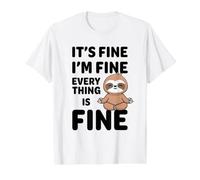 Está Bien, Estoy Bien, Todo está Bien Meme Funny Sloth Camiseta gráfica económica, Hombre, Blanco, L