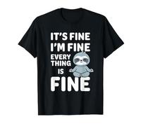 Está Bien, Estoy Bien, Todo está Bien Meme Funny Sloth Camiseta gráfica económica, Hombre, Negro, XL