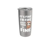 Está bien, estoy bien, todo está bien Meme Funny Sloth Vaso térmico de acero inoxidable de doble pared