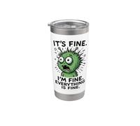 Está bien, estoy bien todo lo es, Alien Monster Meme Vaso térmico de acero inoxidable de doble pared