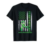 Está Bien no Estar Bien Bandera de Estados Unidos Conciencia sobre la Salud Mental Camiseta