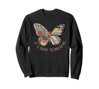Está Bien Respirar Mariposa Floral Geométrico Sudadera