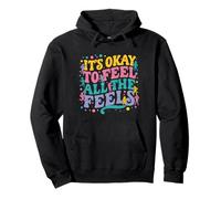 Está Bien Sentir Todas Las sensaciones Vibrantes de la positividad Retro Sudadera con Capucha
