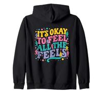 Está Bien Sentir Todas Las sensaciones Vibrantes de la positividad Retro Sudadera con Capucha