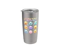 Está bien sentir todos los sentimientos caras emocionales chica de dibujos animados Vaso térmico de acero inoxidable de doble pared