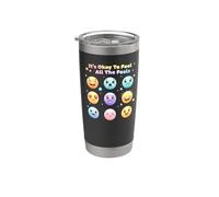 Está bien sentir todos los sentimientos caras emocionales chica de dibujos animados Vaso térmico de acero inoxidable de doble pared