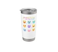 Está bien sentir todos los sentimientos caras emocionales chica de dibujos animados Vaso térmico de acero inoxidable de doble pared
