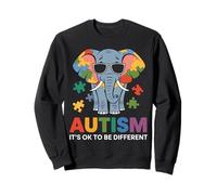 Está bien ser diferente Elefante divertido de concienciación sobre el autismo Sudadera