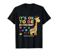 Está bien ser diferente rompecabezas jirafa arte de conciencia Camiseta