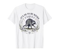 Está Bien ser Raro Ronda Viral Raccoon Cottagecore Camiseta gráfica económica