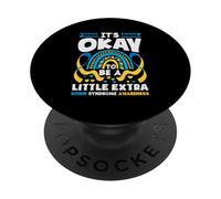 Está Bien ser un Poco Diferente de Conciencia sobre el síndrome de Down PopSockets PopGrip Adhesivo