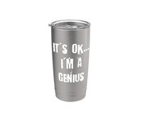 Está bien, soy un genio Vaso térmico de acero inoxidable de doble pared