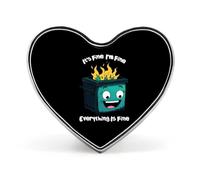 Está bien, todo está bien, broche con forma de corazón impreso, divertido alfiler de solapa para corbata, botón decorativo para hombres y mujeres