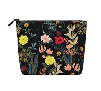 Esta bolsa de cosméticos colorida con estampado floral bohemio de una sola capa cuenta con un diseño categorizado para almacenar tus instrumentos de escritura, suministros de arte y objetos pequeños