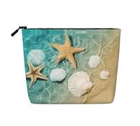 Esta bolsa de cosméticos de una sola capa con estampado de estrella de mar cuenta con un diseño categorizado para almacenar tus instrumentos de escritura, suministros de arte y objetos pequeños