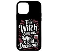 Esta bruja corre con vino y malas decisiones Halloween Carcasa para iPhone 12 mini