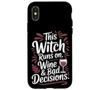Esta bruja corre con vino y malas decisiones Halloween Carcasa para iPhone X/XS