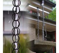 Esta Cadena de Lluvia para canalones, de Color Negro, es un reemplazo Funcional y Decorativo para bajantes de canalones, con una Longitud de 3,5 m (11,5 pies) para Uso en Jardines y Exterior
