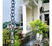 Esta Cadena de Lluvia para canalones, de Color Negro, es un reemplazo Funcional y Decorativo para bajantes de canalones, con una Longitud de 3,5 m (11,5 pies) para Uso en Jardines y Exterior