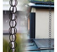 Esta Cadena de Lluvia para canalones, de Color Negro, es un reemplazo Funcional y Decorativo para bajantes de canalones, con una Longitud de 3,5 m (11,5 pies) para Uso en Jardines y Exterior