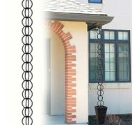 Esta Cadena de Lluvia para canalones, de Color Negro, es un reemplazo Funcional y Decorativo para bajantes de canalones, con una Longitud de 3,5 m (11,5 pies) para Uso en Jardines y Exterior