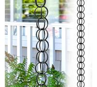 Esta Cadena de Lluvia para canalones, de Color Negro, es un reemplazo Funcional y Decorativo para bajantes de canalones, con una Longitud de 3,5 m (11,5 pies) para Uso en Jardines y Exterior