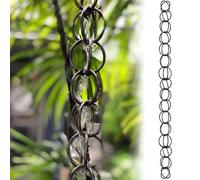 Esta Cadena de Lluvia Tipo Cascada de Aluminio, con Doble Bucle para un Drenaje y desviación de Agua eficientes, Tiene una Longitud de 2,4 m para riego: una solución Duradera para la gestión