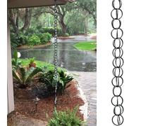 Esta Cadena de Lluvia Tipo Cascada de Aluminio, con Doble Bucle para un Drenaje y desviación de Agua eficientes, Tiene una Longitud de 2,4 m para riego: una solución Duradera para la gestión
