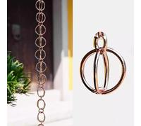 Esta Cadena Decorativa para Lluvia con Cascada, Cadena de Lluvia de Cobre Puro con Anillo para canalones para Lluvias intensas, Campana Decorativa de Cadena de Metal de Doble Lazo (B 2,8 m)
