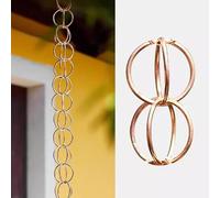 Esta Cadena Decorativa para Lluvia con Cascada, Cadena de Lluvia de Cobre Puro con Anillo para canalones para Lluvias intensas, Campana Decorativa de Cadena de Metal de Doble Lazo (A 3m)