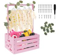 Esta Cesta para Bebé no es un simple recipiente, sino un verdadero experto en todo, cajas de madera para ducha infantil, regalos de embarazo para nuevos padres（rosa）