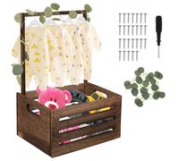 Esta Cesta para Bebé no es un simple recipiente, sino un verdadero experto en todo, cajas de madera para ducha infantil, regalos de embarazo para nuevos padres（Vintage - Color）