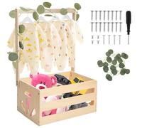 Esta Cesta para Bebé no es un simple recipiente, sino un verdadero experto en todo, cesta cambiadora, cajas de madera para ducha infantil（natural）