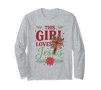 Esta Chica ama a Jesús Niñas Navidad Cristiana Manga Larga