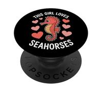 Esta chica ama caballitos de mar divertido caballito de mar PopSockets PopGrip Adhesivo